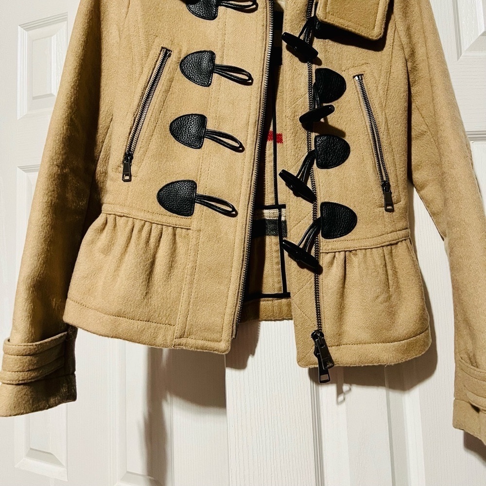 100% Authentic Burberry Brit Wool Duffle Coat Camel ,Size 2